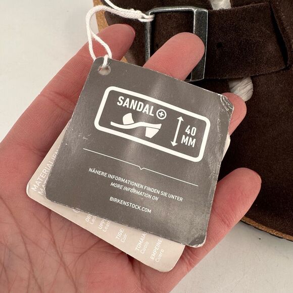 Papillio by Birkenstock Suede Fanny Wedge Clogs Roast Brown Size 39, US Size 9 - Picture 11 of 14